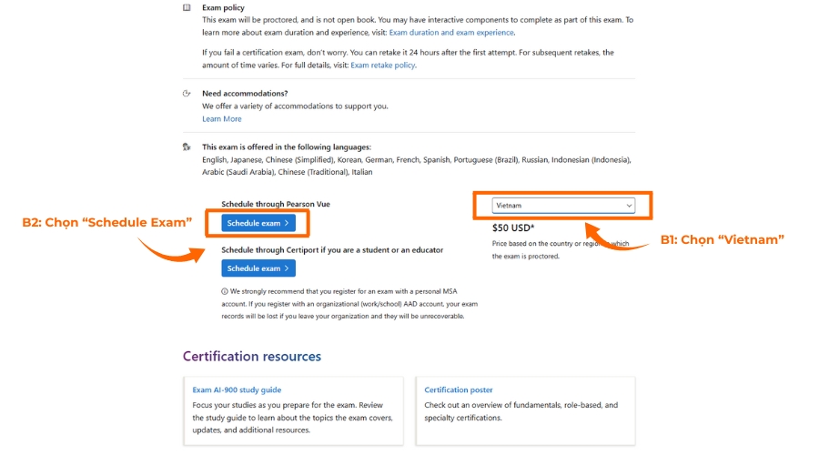 Hướng dẫn đăng ký thi chứng chỉ Microsoft